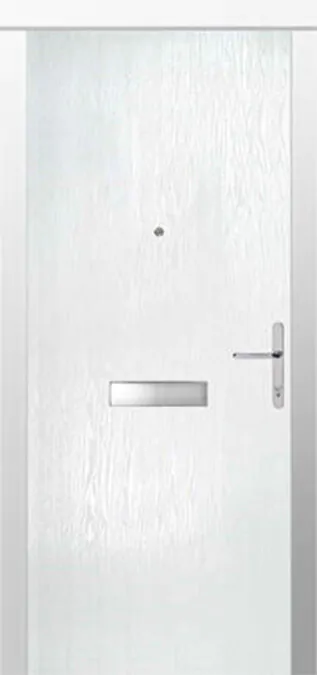Flush fire door with floral pattern