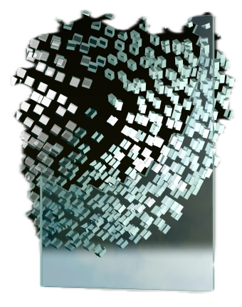 Toughened glass breakage pattern