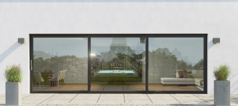 3-panel sliding patio door configuration