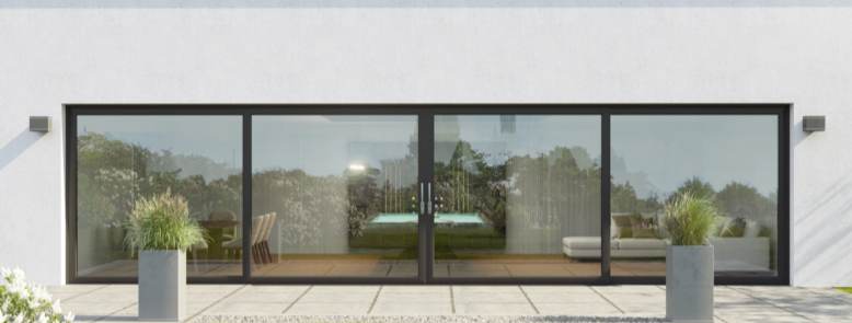 4-panel sliding patio door configuration