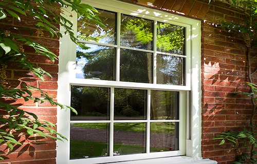 Traditional sash window with authentic design details